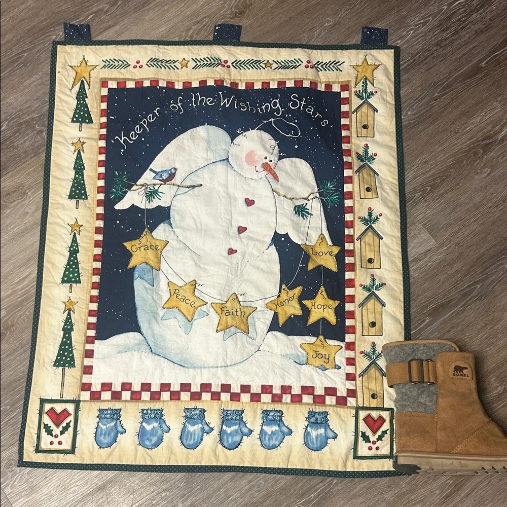 Holiday Snowman Wall Hanging with Stars